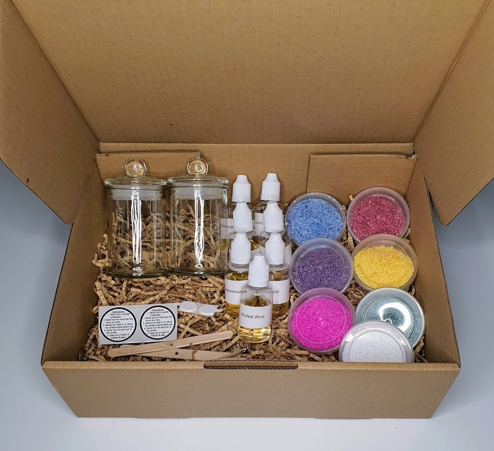 DIY Candle Making Kit, includes small candle jar, scent and candle bead wax.